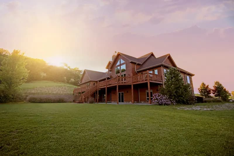 Custom timber home exterior at golden hour